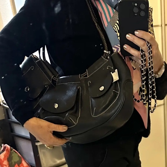 PRISTINE LANCEL CROISSANT SHOULDER BAG IN PEBBLED LEATHER NO SIGNS OF WEAR - Picture 1 of 14